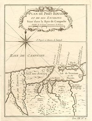 Plan de Port Royal, et des Environs, situé dans la Baye de Campeche [Plan of Cuidad del Carmen an...