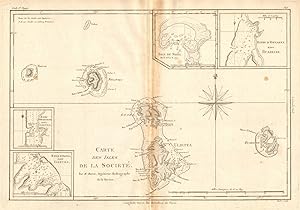 [Cook 3e Voyage] Carte des Isles de la Société // Isle de Noël // Havre d'Owarre dans Huaheine //...