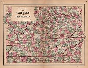 J. H. Colton's map of Kentucky and Tennessee