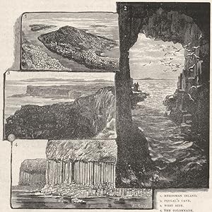 Views in Staffa: 1. Herdsman Island; 2. Fingal's Cave; 3. West Side; 4. The Colonnade