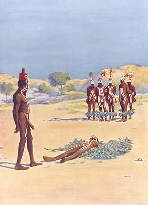 Scene from a Corroboree - A Corroboree is a sort of dramatic pantomime and dance, consisting of a...