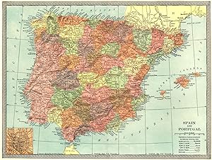 Spain and Portugal; Inset Map of Madrid and Vicinity