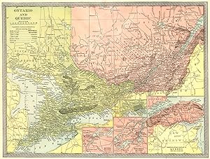 Ontario and Quebec; Inset Maps of Toronto and Vicinity; Quebec and Vicinity; Montreal and Vicinit...
