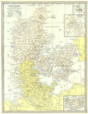 Denmark; Inset Maps of Bornholm; Copenhagen and Vicinity; Island of Iceland
