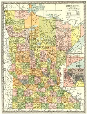 Minnesota; Inset Map of Northeastern Minnesota; Vicinity of Minneapolis and St. Paul