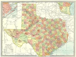 Texas; Inset Map of Vicinity of Galveston; Southern portion of Texas