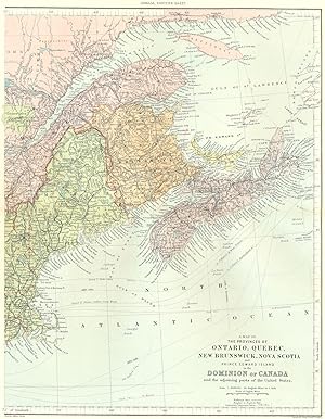 A Map of The Provinces of Ontario, Quebec, New Brunswick, Nova Scotia and Prince Edward Island in...
