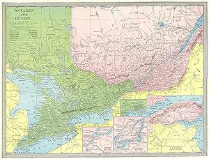 Ontario and Quebec; Inset Maps of Toronto and Vicinity; Quebec and Vicinity; Montreal and Vicinit...