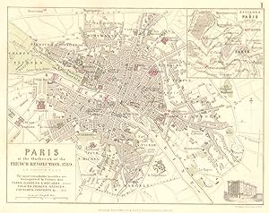 Paris at the Outbreak of the Revolution 1789; Inset map of Environs of Paris