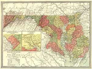 Maryland and Delaware; Inset Maps of District of Columbia with portions of Adjacent States; City ...
