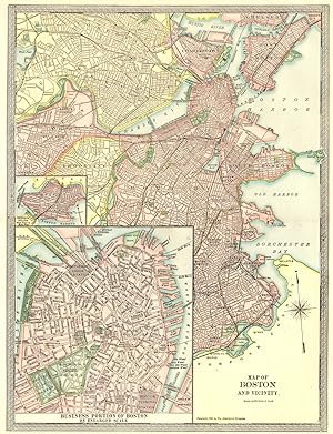 Map of Boston and Vicinity; Inset Map of Business Portion of Boston on Enlarged Scale; Breed's Is...