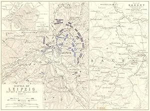 Battle of Leipzig, 16th, 17th, 18th, & 19th October 1813; Part of Saxony; Inset map of Plan of th...