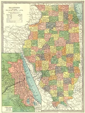 Illinois; Inset Map of Chicago and Vicinity