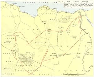 The Libyan desert showing the area of activity of the long range patrols in 1940, and the route f...