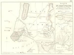 Siege of St Jean d'Acre, by the French Army of Egypt from 19th March to 21 May 1799; Inset map of...