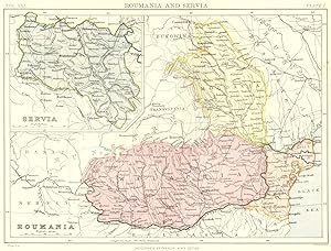Roumania and Servia; Roumania; Inset map of Servia