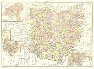 Ohio; Inset map of Cleveland; Columbus; Cincinnati and Vicinity