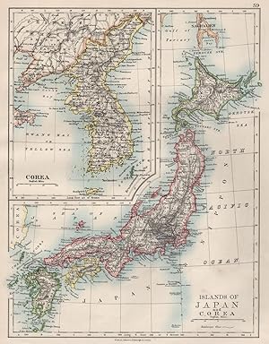 Islands of Japan and Corea; Inset map of Corea