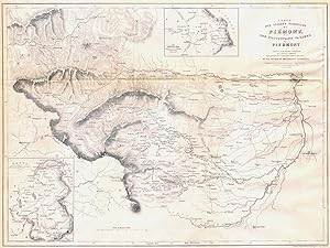 Carte des Vallees Vaudoises du Piémont or The Protestant Valleys of Piedmont; Inset maps of The P...