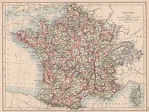 France; Inset map of Corsica