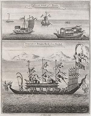Different kinds of Boats; Serpent or Dragon Bark, from Nieuhof