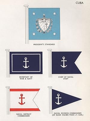 Cuba; President's Standard; Secretary of War & Navy; Chief of Naval Staff; Naval District Command...