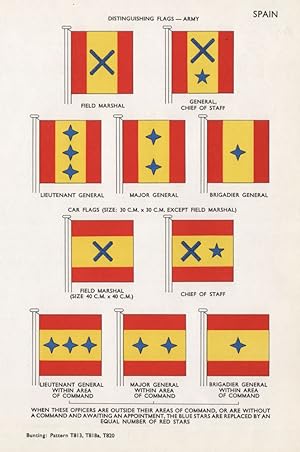 Spain; Distinguishing Flags-Army; Field Marshal; General, Chief of Staff; Lieutenant general; Maj...
