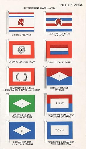 Netherlands; Distinguishing Flags-Army; Minister for War; Secretary of State for War; Chief of Ge...