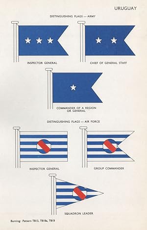 Uruguay; Distinguishing Flags-Army; Inspector General; Chief of General Staff; Commander of a Reg...