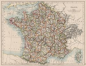 France; Inset map of Corsica