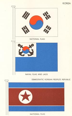 Korea; National Flag, Naval Flag and Jack, Democratic Korean People's Republic National Flag