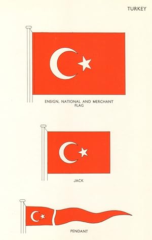 Turkey; Ensign, National and Merchant Flag, Jack, Pendant