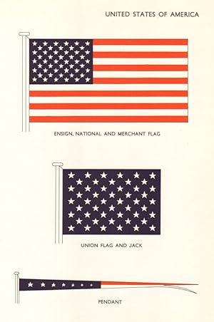 United States of America; Ensign, National and Merchant Flag, Union Flag and Jack, Pendant