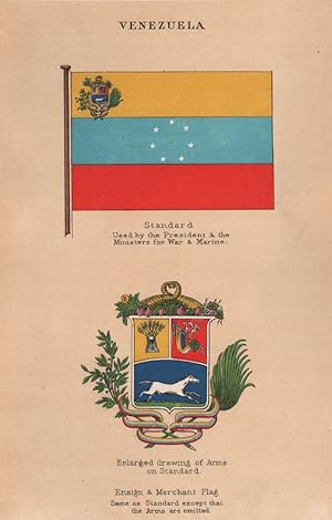 Venezuela. Standard Used by the President & the Ministers for War & Marine. Enlarged drawing of A...