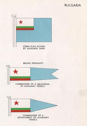 Bulgaria; Stern Flag flown by Auxiliary Ships; Broad Pendants; Commander of a Squadron of Auxilia...