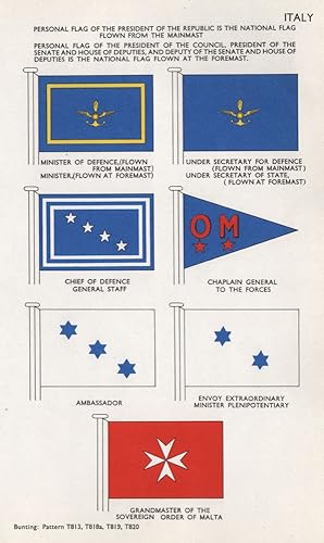 Italy; Personal Flag of the President of the Republic is the National Flag flown from the Mainmas...
