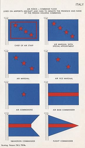 Italy; Air Force-Command Flags (Used on Airports, Aircraft and Cars to Denote the Presence and Ra...