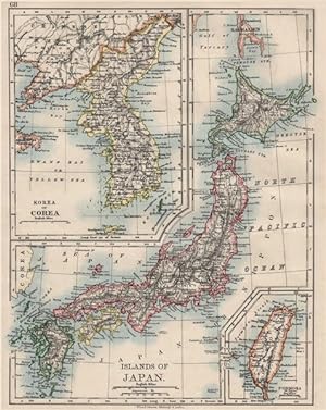 Islands of Japan; Inset map of Korea or Corea; Formosa (to Japan)