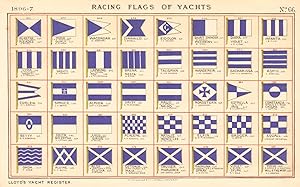 Racing Flags of Yachts - Iolanthe W.M. MacLardy, Pleiades, W. Evans - Mona, T.F. Knowles, Gurly, ...