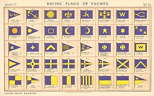 Racing Flags of Yachts - Tipo Tib, M. Van Peborgh - Gem, T. Meiklereid - Trina, Baron A. De. Samb...