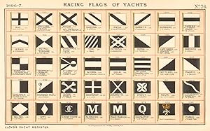 Racing Flags of Yachts - Rhe, Segel Club "Rhe" - Mellusa, Capt Lt Bauendahl, Teifun, Cochius & Ot...