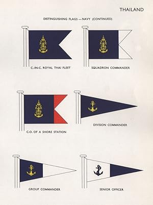 Thailand; Distinguishing Flags-Navy (Continued); C.-In-C. Royal Thai Fleet; Squadron Commander; C...