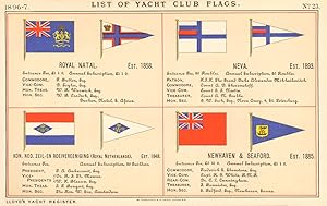 List of Yacht Club Flags - Royal Natal, Est. 1858 - Neva, Est. 1893 - Kon, Ned, Zeil-En Roeiveree...