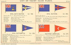 List of Yacht Club Flags - Royal South Western, Est. 1890 - Royal Southern, Est. 1843 - Royal Sou...