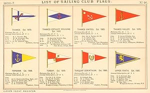 List of Sailing Club Flags - Thames, Est. 1870 - Thames Estuary Cruising, Est. 1892 - Thames Unit...