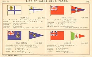 List of Yacht Club Flags - Black Sea, Est. 1875 - Bristol Channel, Est. 1875 - Royal Bombay, Est....