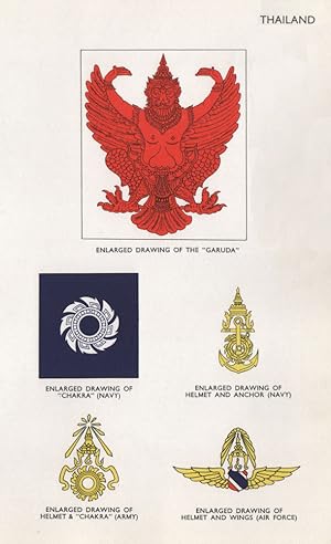 Thailand; Enlarged Drawing of the "Garuda"; Enlarged Drawing of "Chakra" (Navy); Enlarged Drawing...