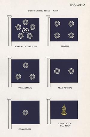 Thailand; Distinguishing Flags-Navy; Admiral of the Fleet; Admiral; Vice Admiral; Rear Admiral; C...