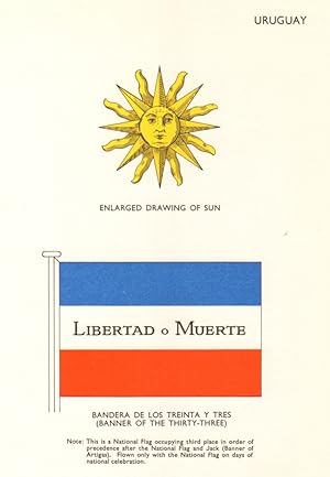 Uruguay; Enlarged Drawing of Sun, Bandera de Los Treinta Y Tres (Banner of the Thirty-Three)