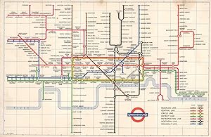 London Transport - Underground diagram of lines - 1960 [360/595Z/500,000]